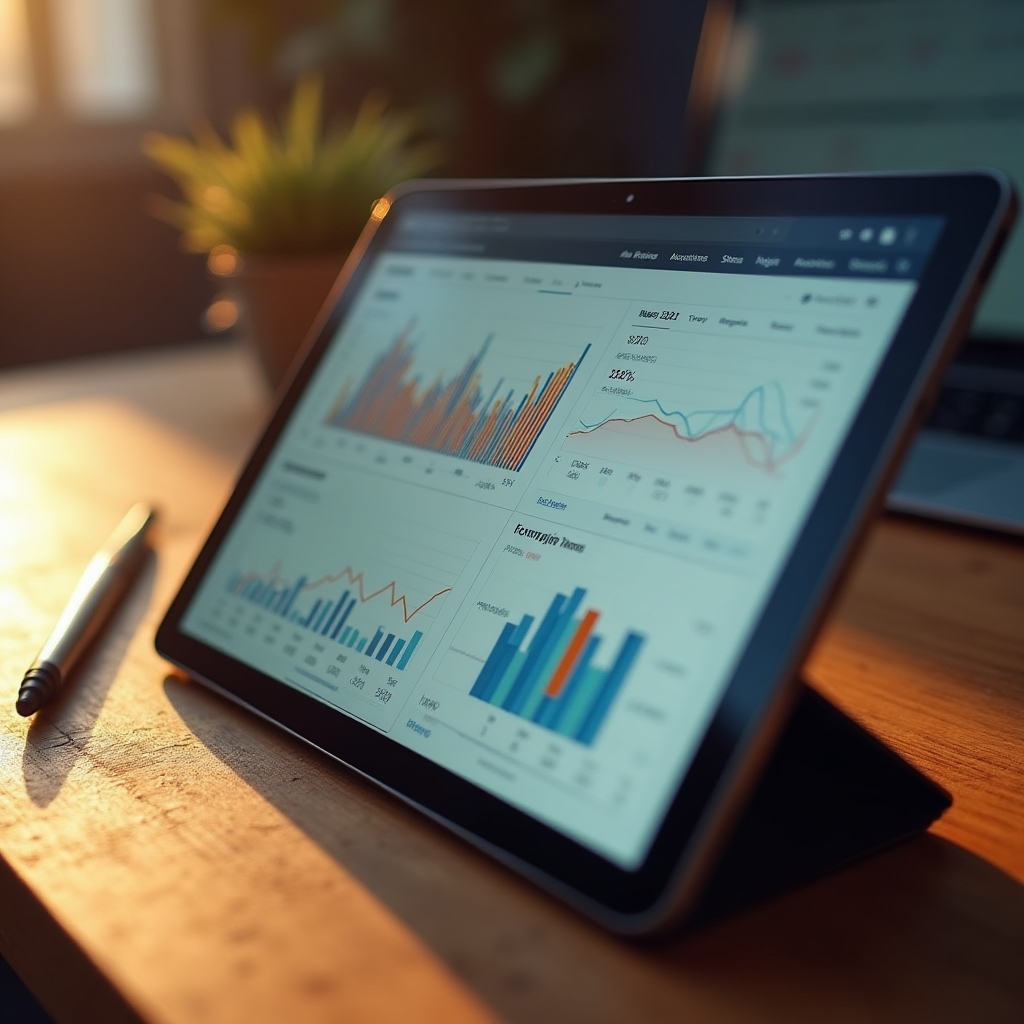 Dashboard analityczny SEO z wykresami widoczności
